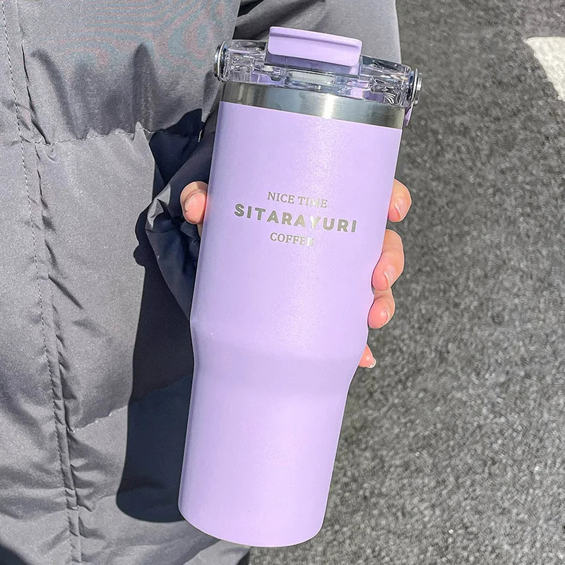 Drinking Coffee Water Cup With Straw