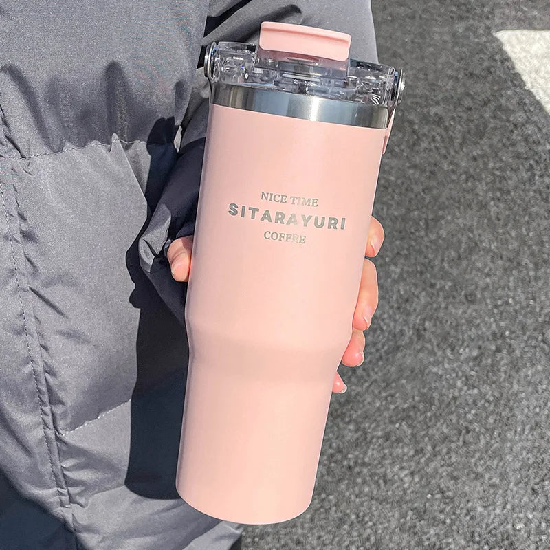 Drinking Coffee Water Cup With Straw