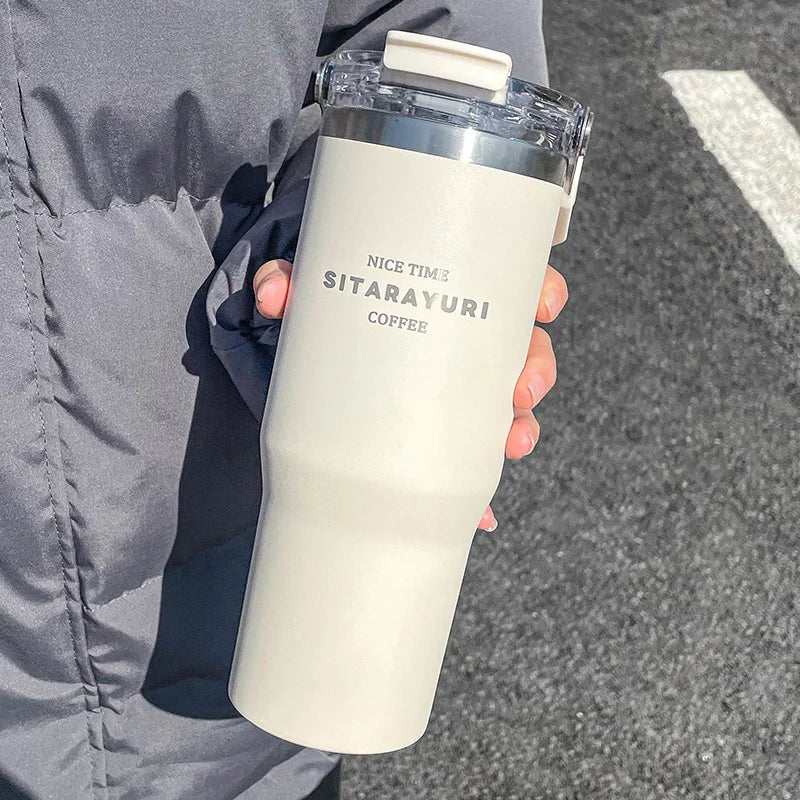 Drinking Coffee Water Cup With Straw