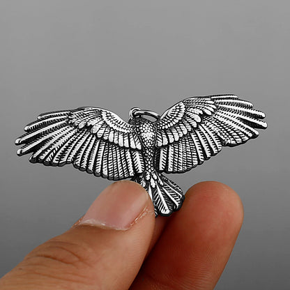 Crow Unisex Stainless Steel Pend ant Necklace