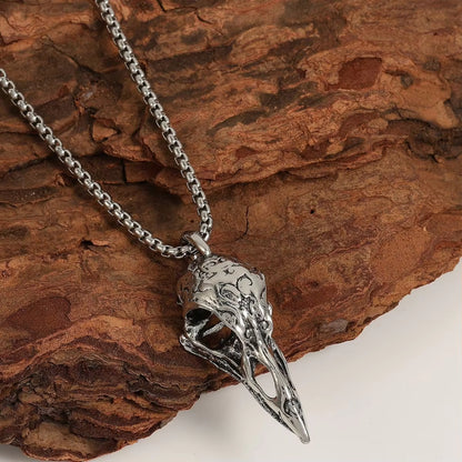 Crow Skull Pendant Necklace
